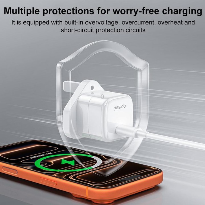 Yesido YC149 PD 35W Type-C Mini Ice Cube Fast Charger, Plug:UK Plug(White)