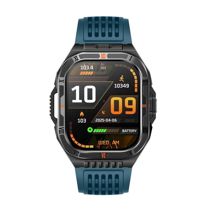 HT38 2.01 inch IPS Square Screen Smart Sports Watch Supports Bluetooth Call, Health Monitoring, LED Flashlight(Blue Silicone Str