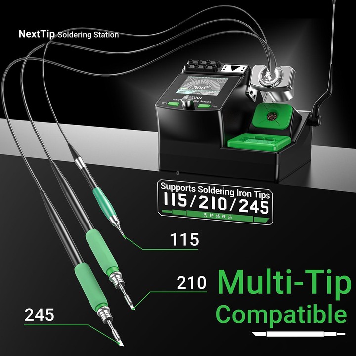 2UUL NT210 NextTip 80W Soldering Station Compatible with C115 / C210 / C245 Handle, Plug:EU Plug