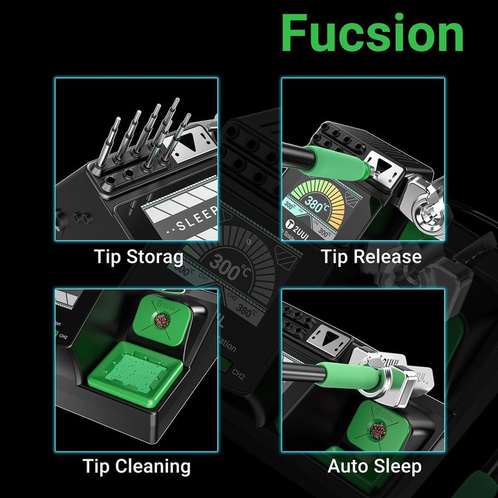 2UUL NT210 NextTip 80W Soldering Station Compatible with C115 / C210 / C245 Handle, Plug:EU Plug
