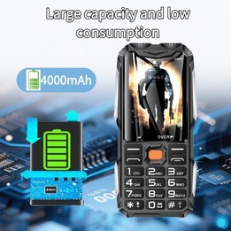 H3000 Elder Rugged Phone, 4000mAh Battery, 2.8 inch, 21 Keys, Network: 2G, LED Flashlight, FM, Dual SIM, Plug:EU Plug(Black)