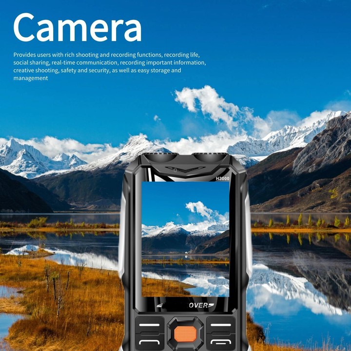 H3000 Elder Rugged Phone, 4000mAh Battery, 2.8 inch, 21 Keys, Network: 2G, LED Flashlight, FM, Dual SIM, Plug:EU Plug(Green)
