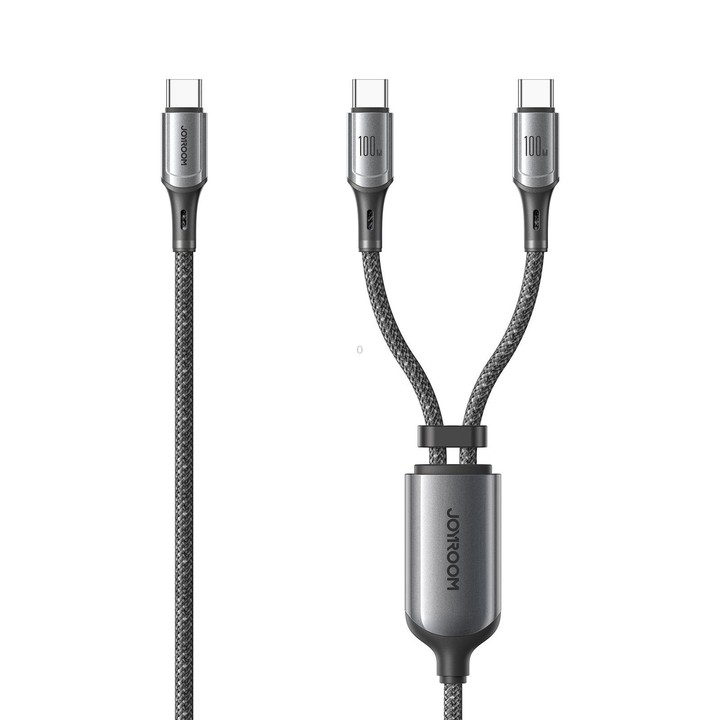 JOYROOM S-A57 RapidX Series 100W 2-in-1 USB-C / Type-C to USB-C / Type-C, USB-C / Type-C Fast Charging Data Cable, Length:1.5m(D