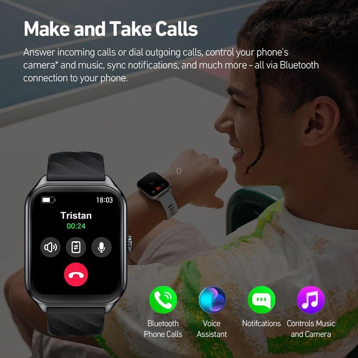 Zeblaze TS 4 1.94 inch AMOLED Screen IP68 Waterproof Sports Fitness Smart Watch(Midnight Black)
