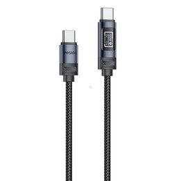 Yesido CA202 100W 5A Type-C to Type-C OLED Display Charging Data Cable, Length:1.2m(Black)