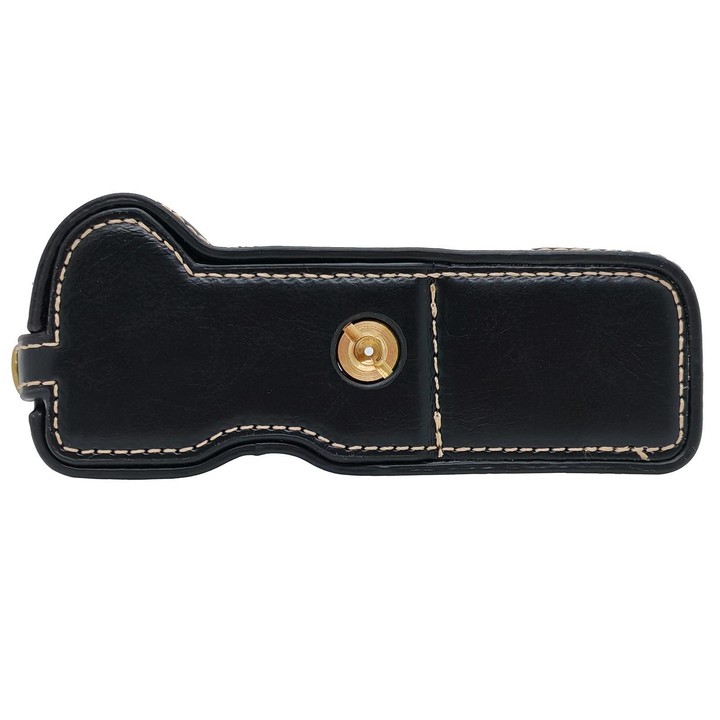 For Canon PowerShot V1 Vegan Leather Camera Half Case Base(Black)