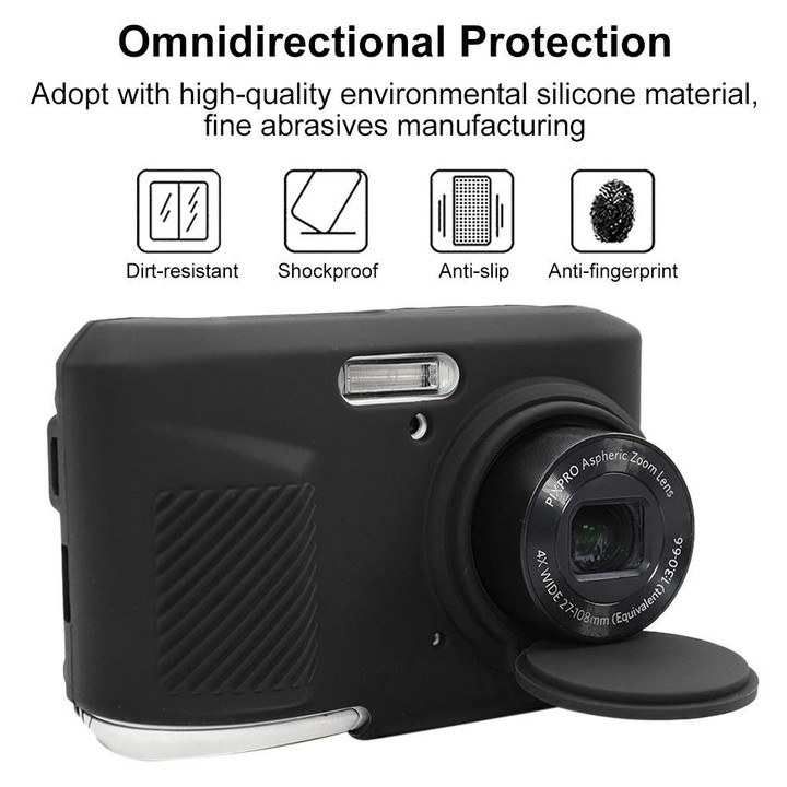 For Kodak Pixpro FZ45 Glossy Soft Silicone Protective Case(Black)