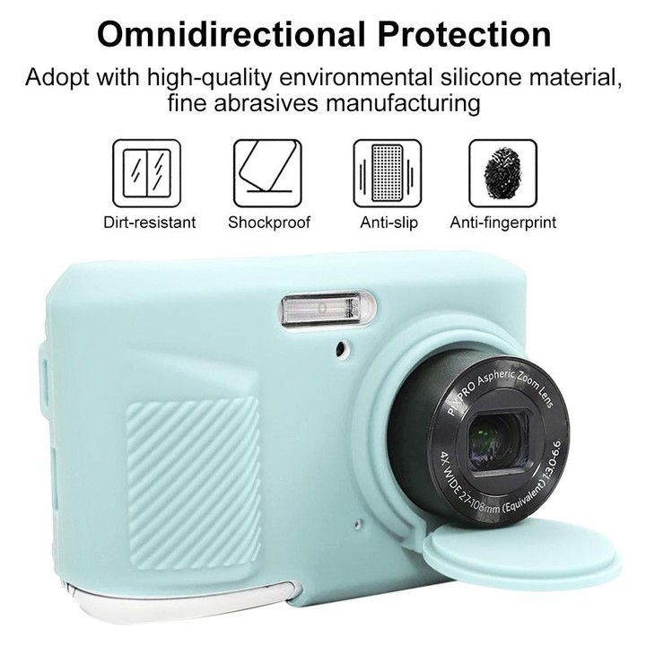 For Kodak Pixpro FZ45 Glossy Soft Silicone Protective Case(Mint Green)