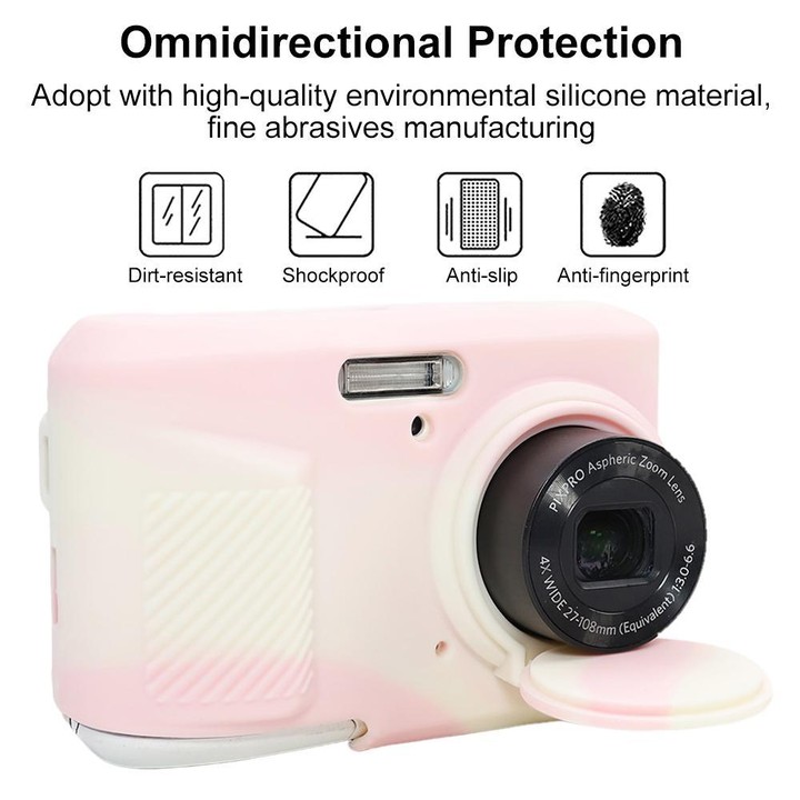 For Kodak Pixpro FZ45 Glossy Soft Silicone Protective Case(Mist Pink)