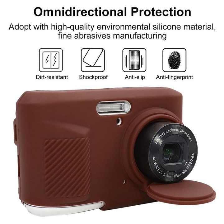 For Kodak Pixpro FZ45 Glossy Soft Silicone Protective Case(Coffee)