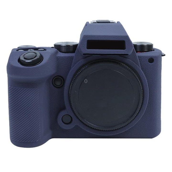 For Panasonic LUMIX DC-S5 II / DC-S5M2GK Litchi Texture Soft Silicone Protective Case(Blue)