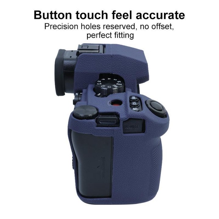 For Panasonic LUMIX DC-S5 II / DC-S5M2GK Litchi Texture Soft Silicone Protective Case(Blue)