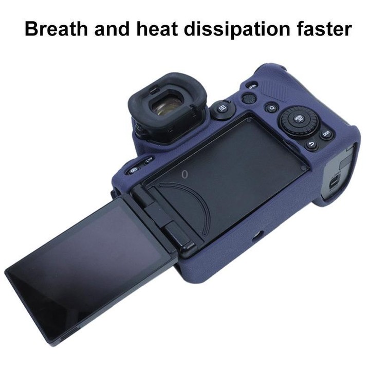 For Panasonic LUMIX DC-S5 II / DC-S5M2GK Litchi Texture Soft Silicone Protective Case(Blue)