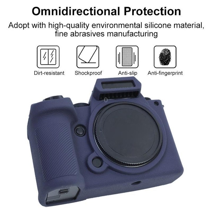 For Panasonic LUMIX DC-S5 II / DC-S5M2GK Litchi Texture Soft Silicone Protective Case(Blue)