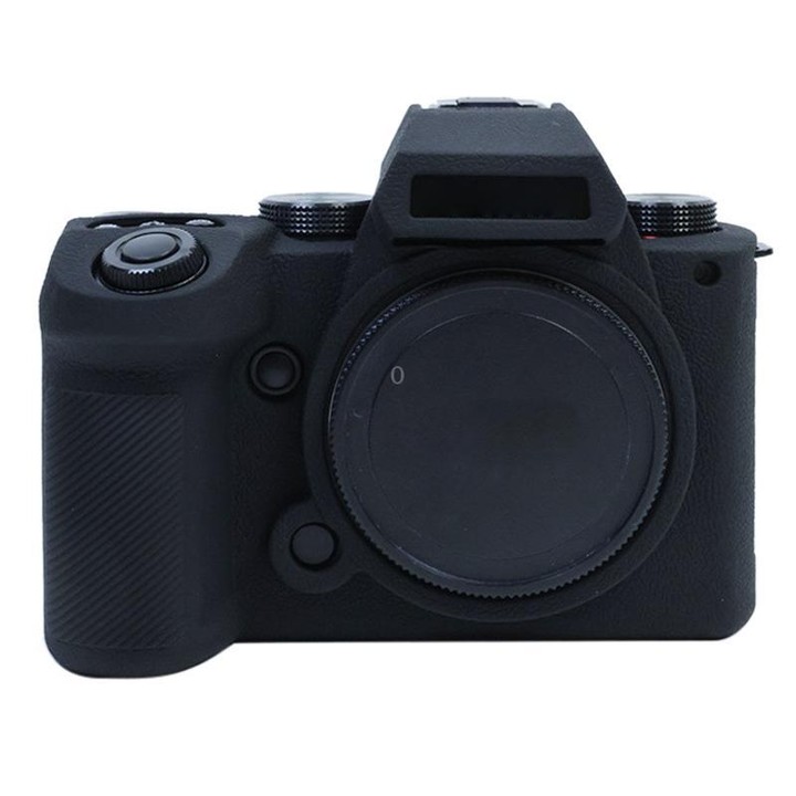 For Panasonic LUMIX DC-S5 II / DC-S5M2GK Litchi Texture Soft Silicone Protective Case(Black)