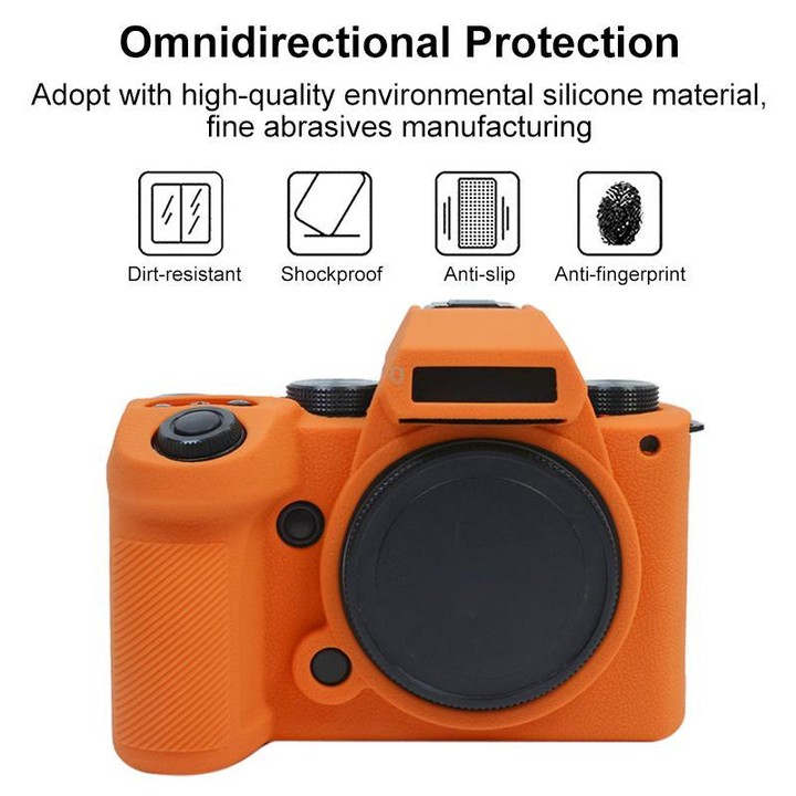 For Panasonic LUMIX DC-S5 II / DC-S5M2GK Litchi Texture Soft Silicone Protective Case(Orange)