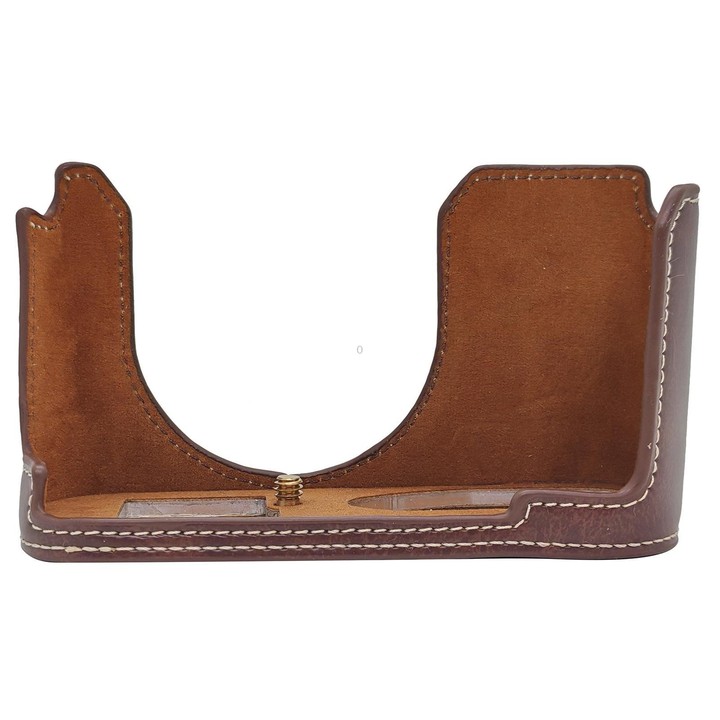 For Leica Q3 Vegan Leather Camera Half Case Base(Coffee)