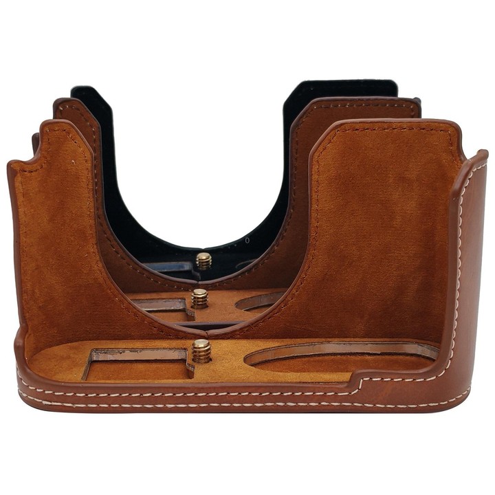 For Leica Q3 Vegan Leather Camera Half Case Base(Coffee)