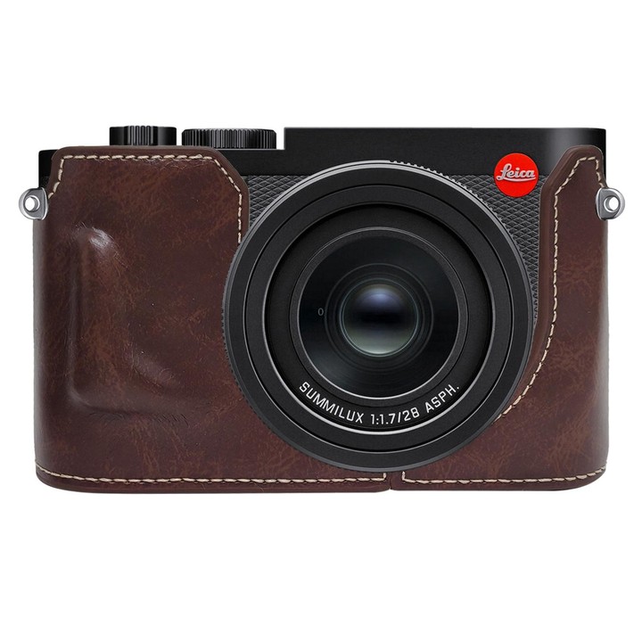 For Leica Q3 Vegan Leather Camera Half Case Base(Coffee)