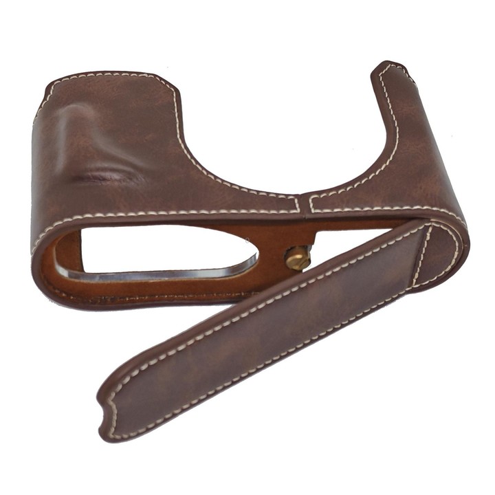 For Leica Q3 Vegan Leather Camera Half Case Base(Brown)