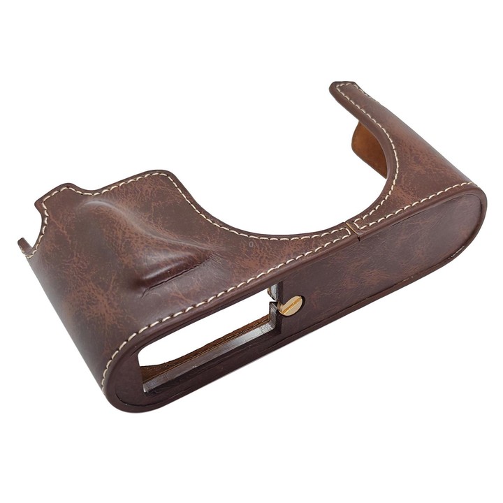For Leica X Vario / TYP107 Vegan Leather Camera Half-Case Base(Coffee)