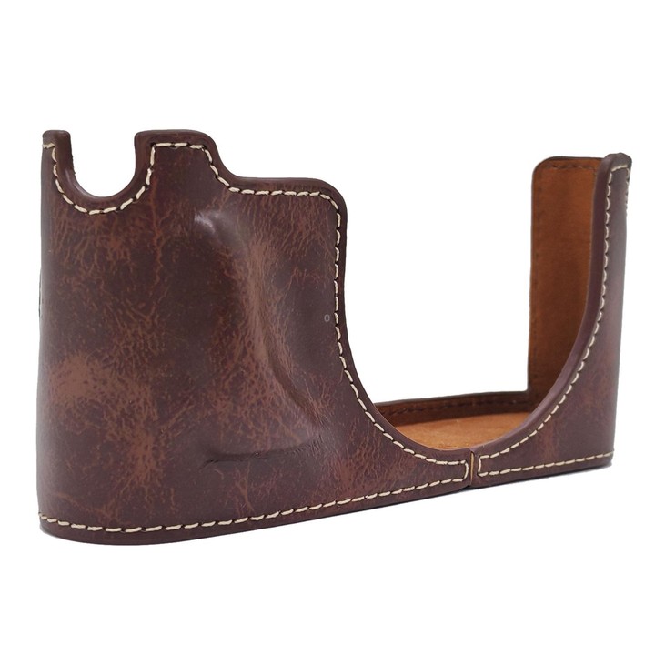 For Leica X Vario / TYP107 Vegan Leather Camera Half-Case Base(Coffee)