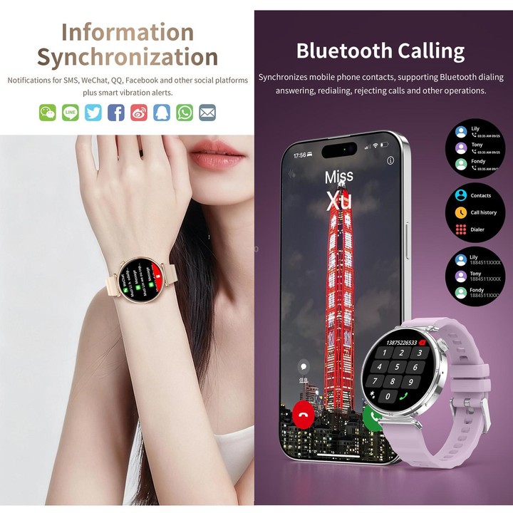 CY37 1.27 inch HD Screen Sports Smart Watch Supports Bluetooth Call / Heart Rate / Pressure / Sleep Monitoring, Pink