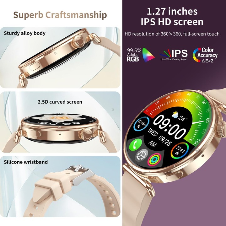 CY37 1.27 inch HD Screen Sports Smart Watch Supports Bluetooth Call / Heart Rate / Pressure / Sleep Monitoring, Purple