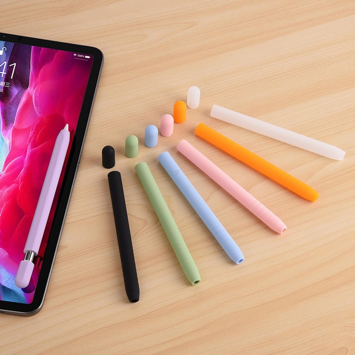 For Apple Pencil USB-C / 3 XDcase Solid Color Detachable Cap Silicone Stylus Pen Sleeve(Purple)