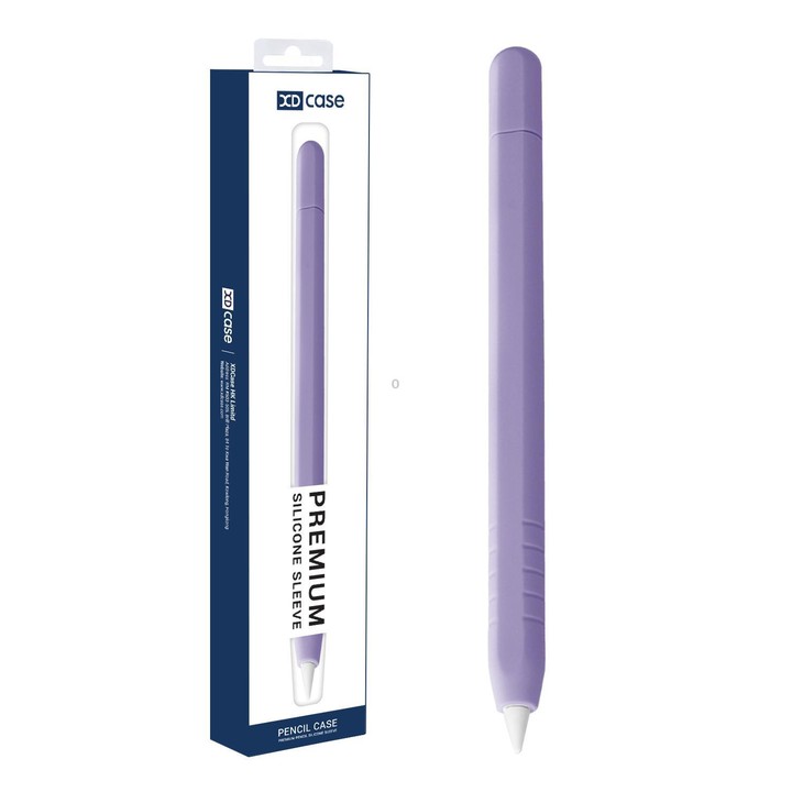 For Apple Pencil USB-C / 3 XDcase Solid Color Detachable Cap Silicone Stylus Pen Sleeve(Purple)