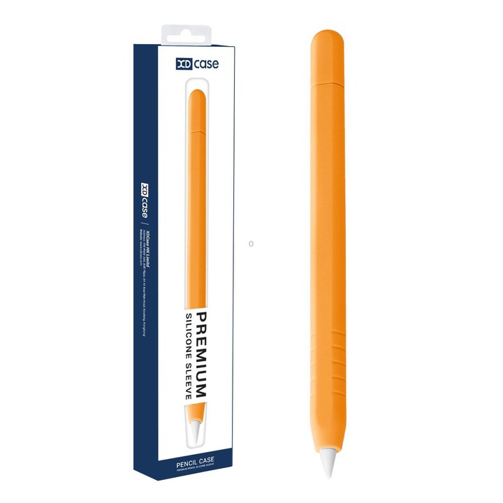 For Apple Pencil USB-C / 3 XDcase Solid Color Detachable Cap Silicone Stylus Pen Sleeve(Orange)