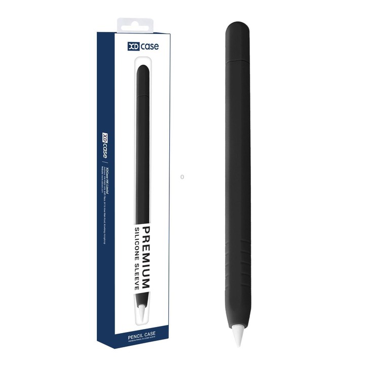 For Apple Pencil USB-C / 3 XDcase Solid Color Detachable Cap Silicone Stylus Pen Sleeve(Black)