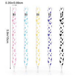 For Apple Pencil Pro / 2 XDcase Cow Print Silicone Protective Stylus Pen Sleeve(Blue)