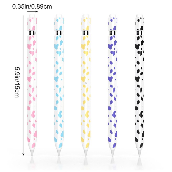 For Apple Pencil Pro / 2 XDcase Cow Print Silicone Protective Stylus Pen Sleeve(Blue)