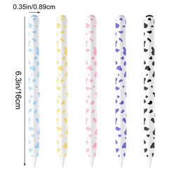 For Apple Pencil USB-C / 3 XDcase Cow Print Silicone Protective Stylus Pen Sleeve(Blue)