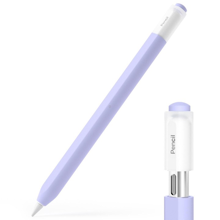 For Apple Pencil USB-C / 3 XDcase Jelly Detachable Cap Silicone Stylus Pen Sleeve(Purple)