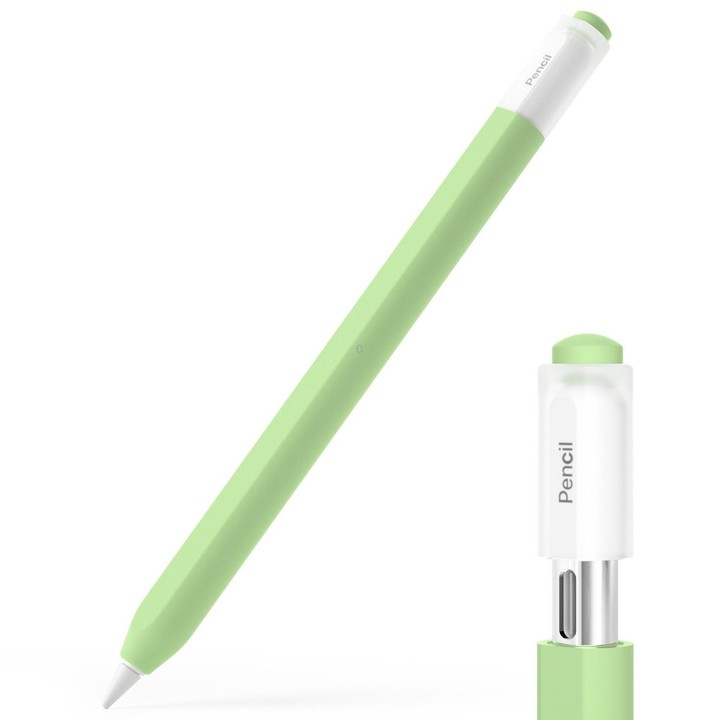 For Apple Pencil USB-C / 3 XDcase Jelly Detachable Cap Silicone Stylus Pen Sleeve(Matcha Green)