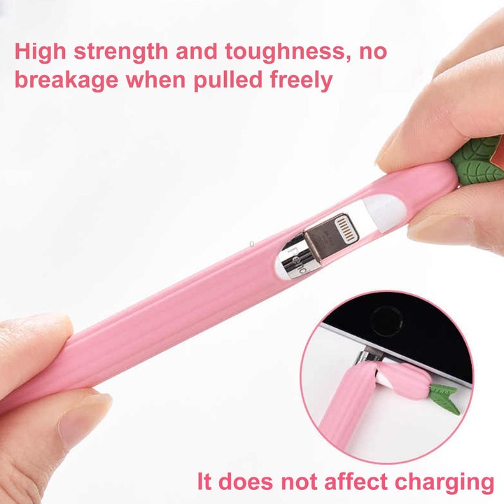 For Apple Pencil Pro / 2 XDcase Fruit & Veggie Anti-Slip Silicone Stylus Pen Sleeve(Pineapple)