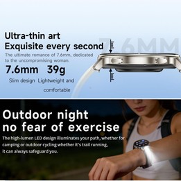 HT39 1.32 inch Ultra-thin Sports Smart Watch Supports Bluetooth Call / Heart Rate / Pressure / Sleep Monitoring(Black)
