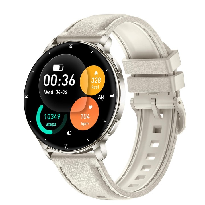 HT39 1.32 inch Ultra-thin Sports Smart Watch Supports Bluetooth Call / Heart Rate / Pressure / Sleep Monitoring(Pale Gold)