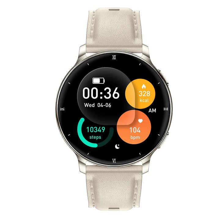 HT39 1.32 inch Ultra-thin Sports Smart Watch Supports Bluetooth Call / Heart Rate / Pressure / Sleep Monitoring(Pale Gold)