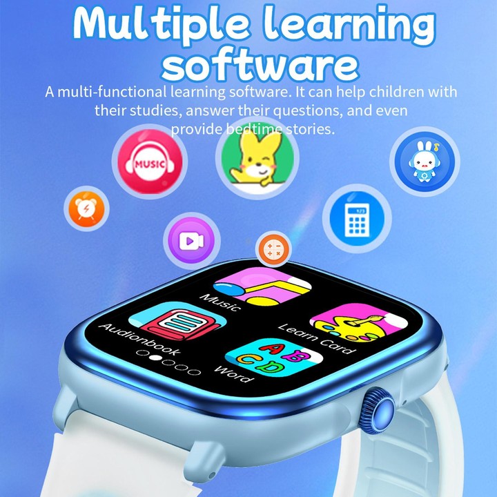 HT40 1.83 inch Children Smart Learning Watch Supports Study Card / Heart Rate / Pressure / Sleep Monitoring(Purple)