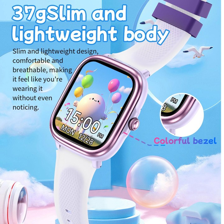 HT40 1.83 inch Children Smart Learning Watch Supports Study Card / Heart Rate / Pressure / Sleep Monitoring(Purple)