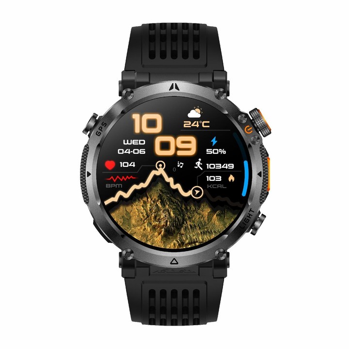 HT42 1.7 inch GPS Sports Smart Watch Supports Bluetooth Call / Heart Rate / Sleep Monitoring(Black)