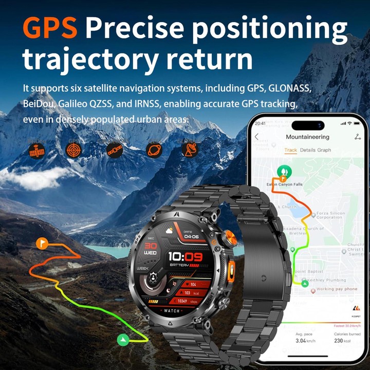 HT42 1.7 inch GPS Sports Smart Watch Supports Bluetooth Call / Heart Rate / Sleep Monitoring(Black)