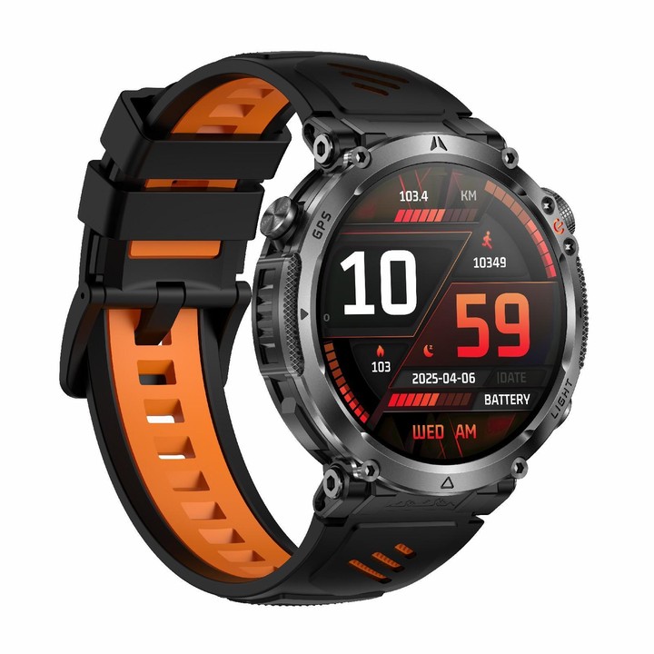 HT42 1.7 inch GPS Sports Smart Watch Supports Bluetooth Call / Heart Rate / Sleep Monitoring(Black Orange)