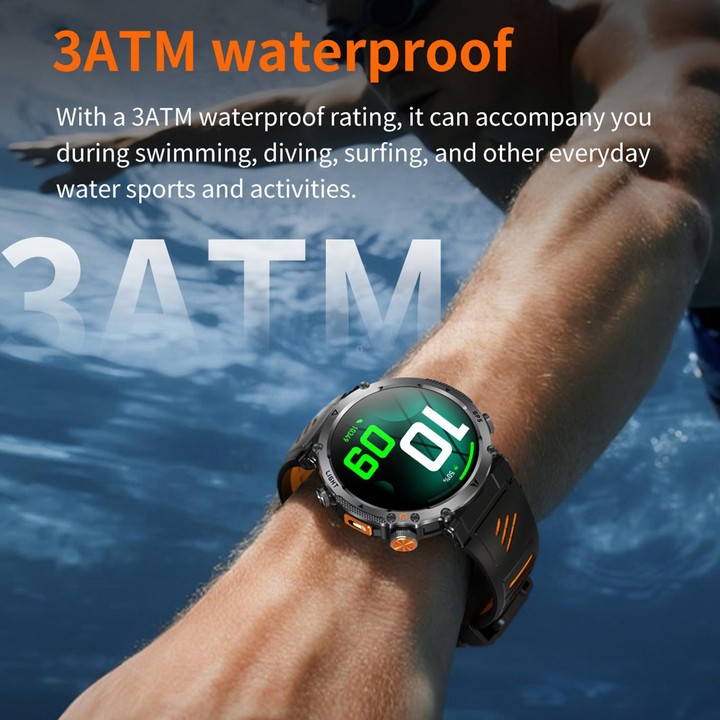 HT42 1.7 inch GPS Sports Smart Watch Supports Bluetooth Call / Heart Rate / Sleep Monitoring(Black Orange)