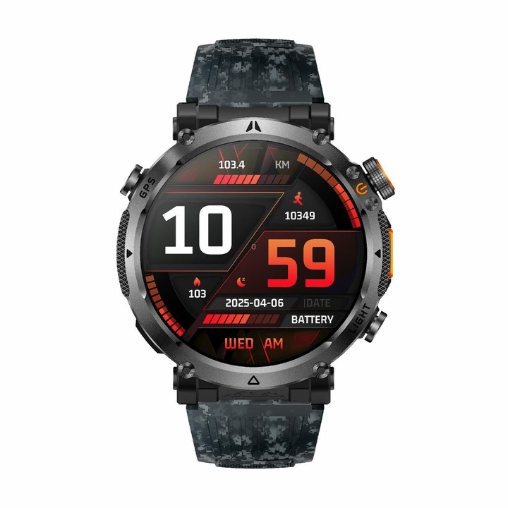 HT42 1.7 inch GPS Sports Smart Watch Supports Bluetooth Call / Heart Rate / Sleep Monitoring(Camouflage)