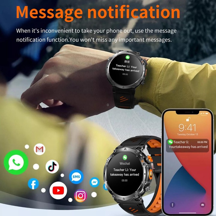 HT42 1.7 inch GPS Sports Smart Watch Supports Bluetooth Call / Heart Rate / Sleep Monitoring(Camouflage)