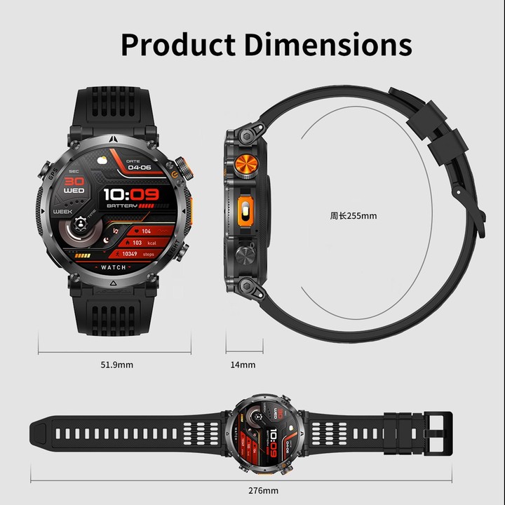 HT42 1.7 inch GPS Sports Smart Watch Supports Bluetooth Call / Heart Rate / Sleep Monitoring(Camouflage)